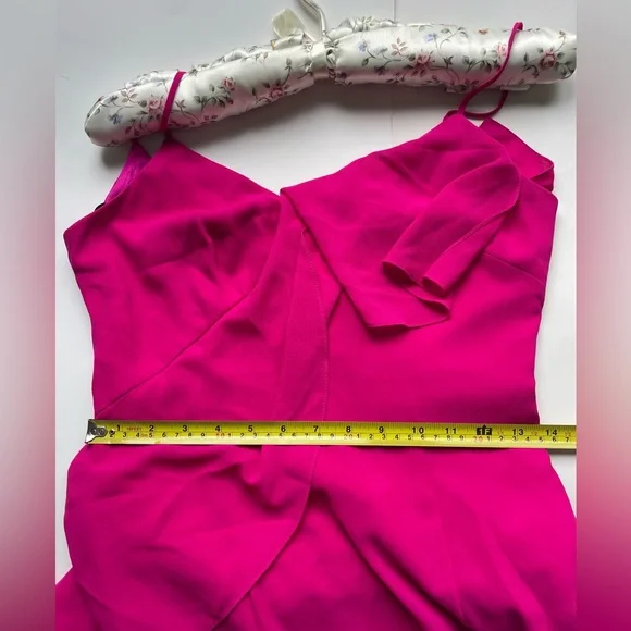 Vince Camuto Fuchsia Ruffle Maxi Dress Spaghetti Strap  Small - Picture 8 of 8
